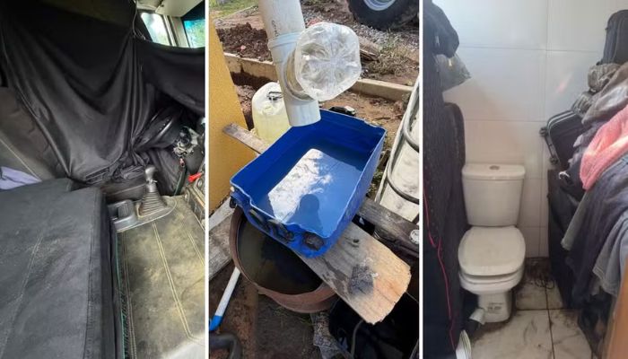 Sem quarto ou cama, idoso obrigado a trabalhar 24h por dia no Paraná improvisou dormitório em cabine de caminhão